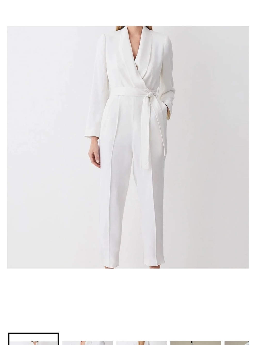 Karen Millen Ivory Tuxedo Wrap Jumpsuit NWT Size US 8 Bridal Wedding Shower